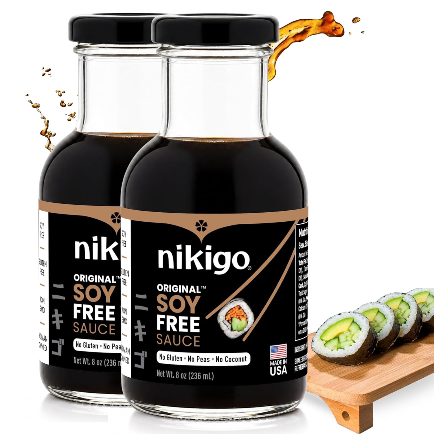 NIKIGO Original Soy Free Sauce - Top 9 Allergen Free - 2 Pack
