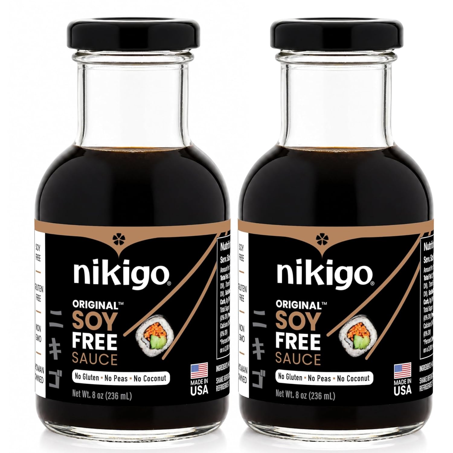 NIKIGO Original Soy Free Sauce - Top 9 Allergen Free - 2 Pack