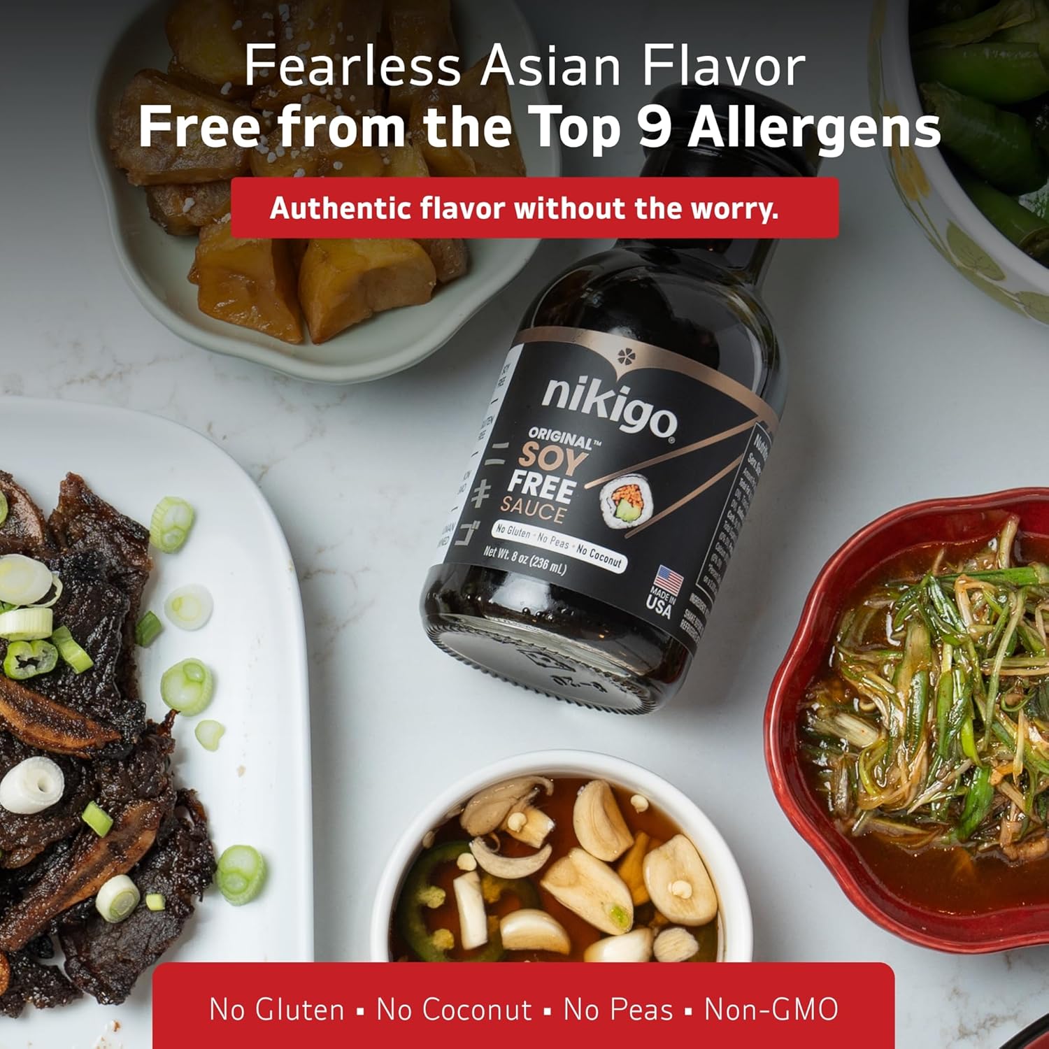 NIKIGO Original Soy Free Sauce - Top 9 Allergen Free - 2 Pack