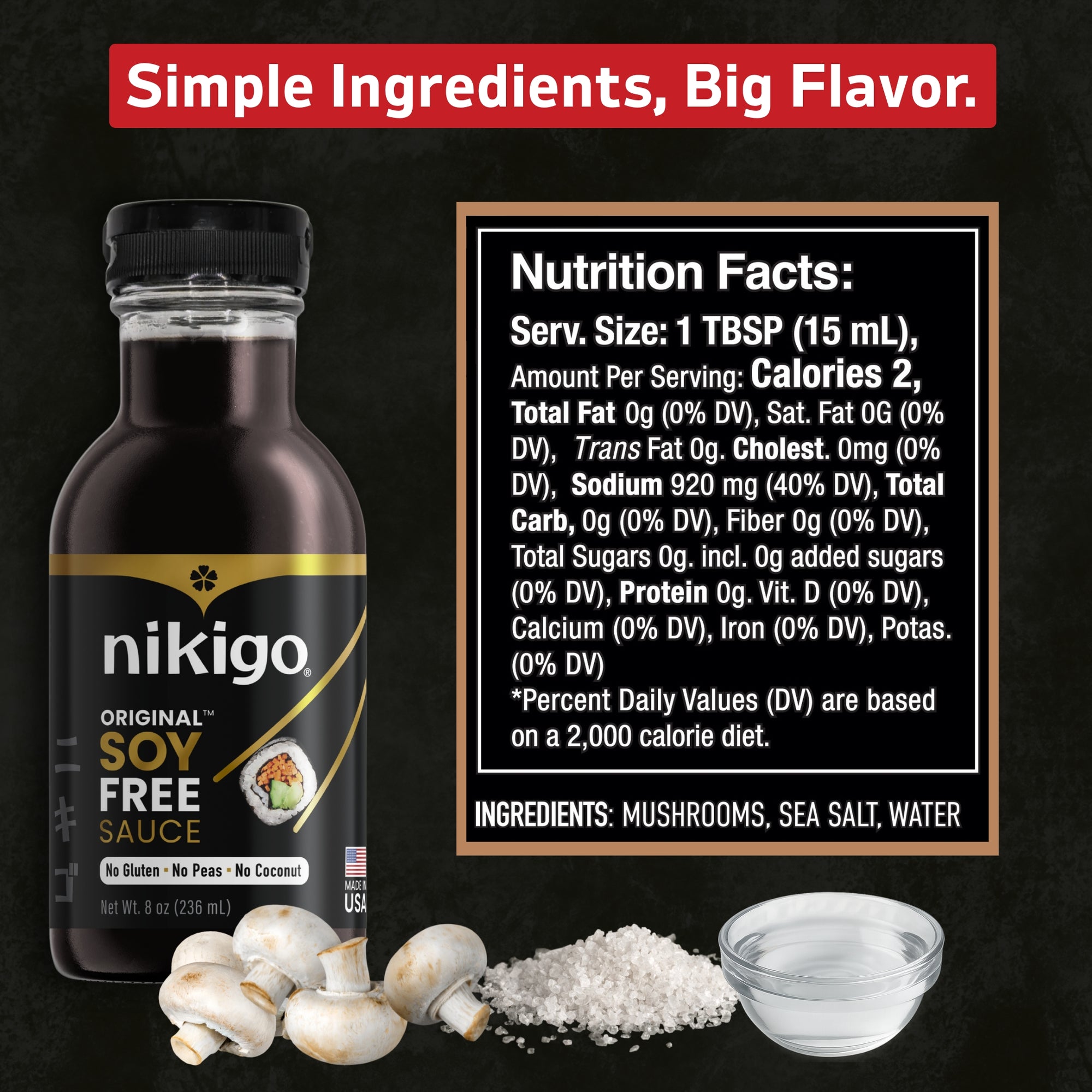 NIKIGO Original Soy Free Sauce - Top 9 Allergen Free