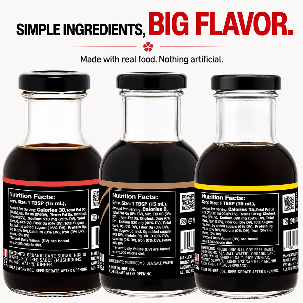 NIKIGO Soy Free Sauce Variety Pack - 3 Pack