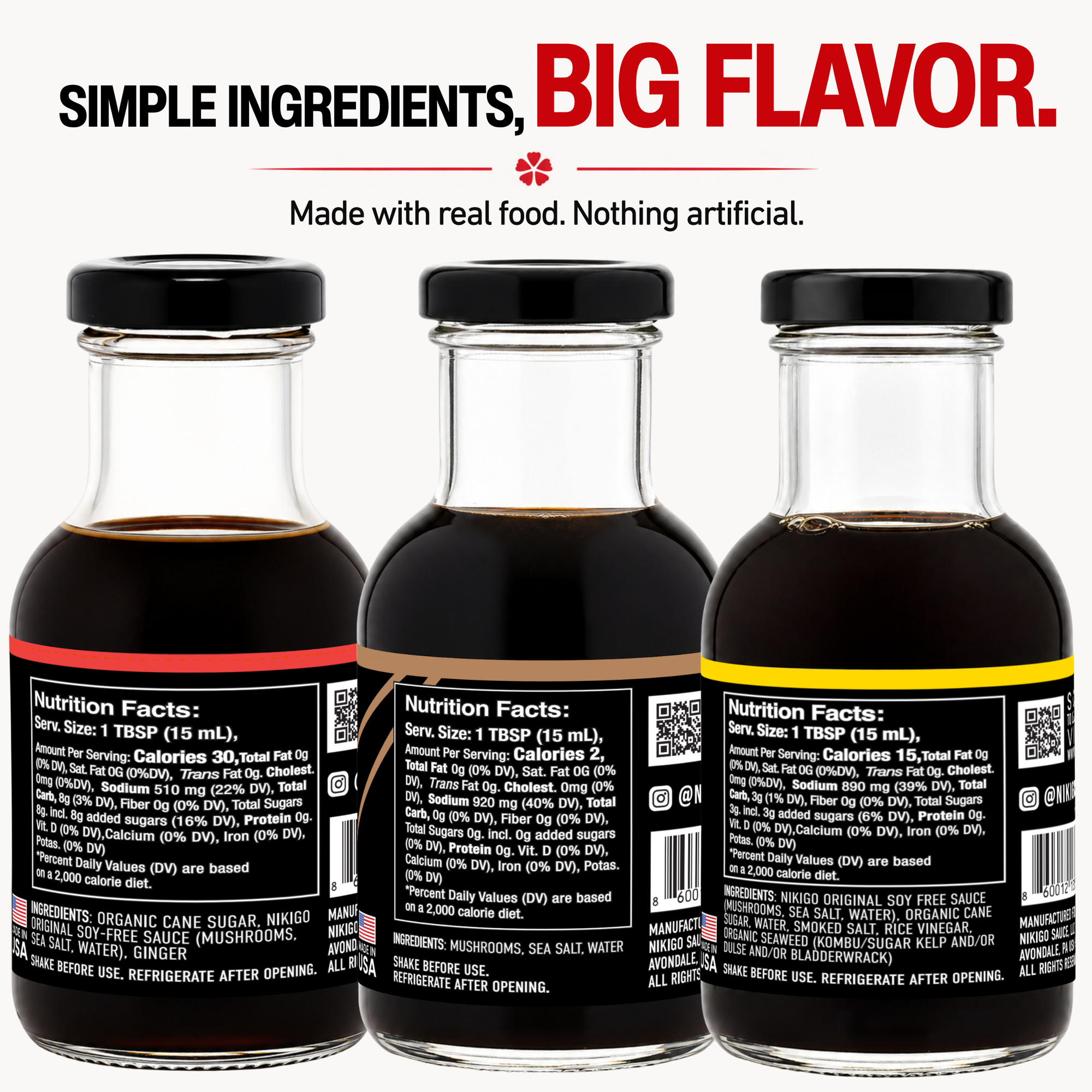 NIKIGO Soy Free Sauce Variety Pack - 3 Pack