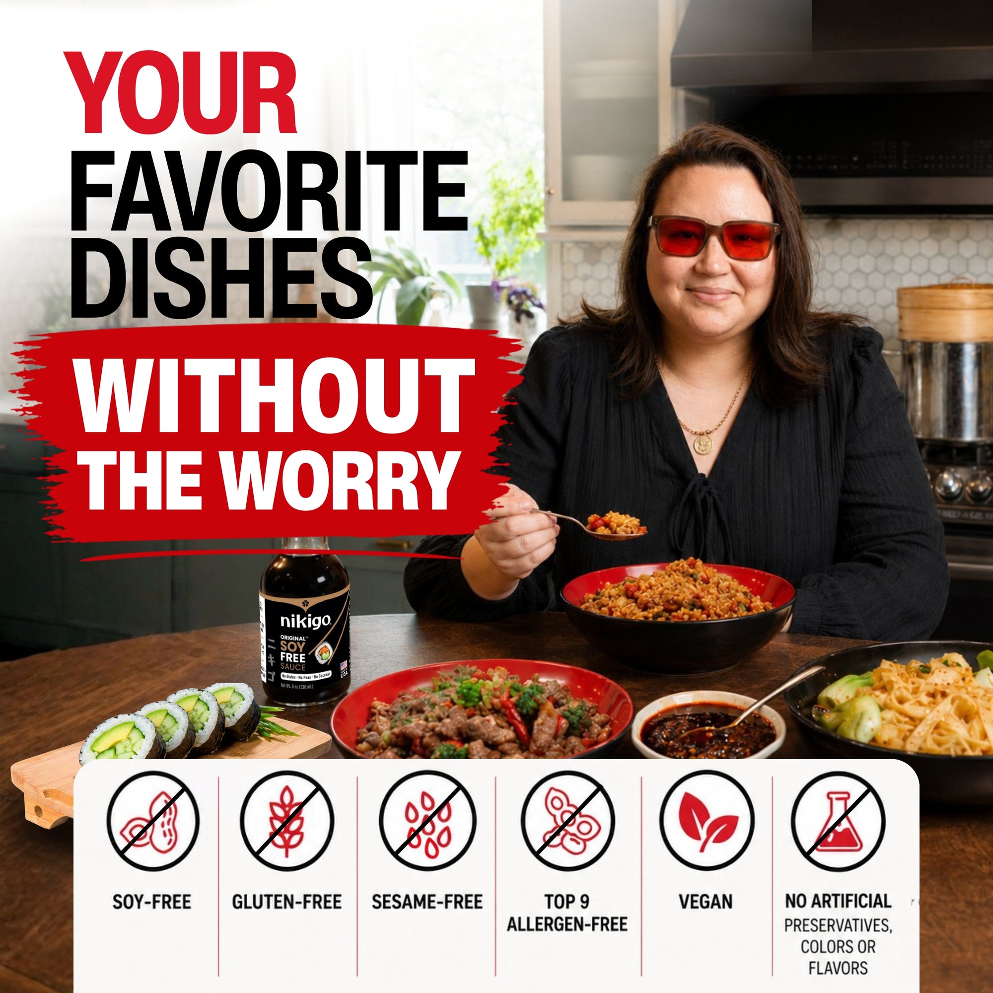 NIKIGO Original Soy Free Sauce - Top 9 Allergen Free - 2 Pack
