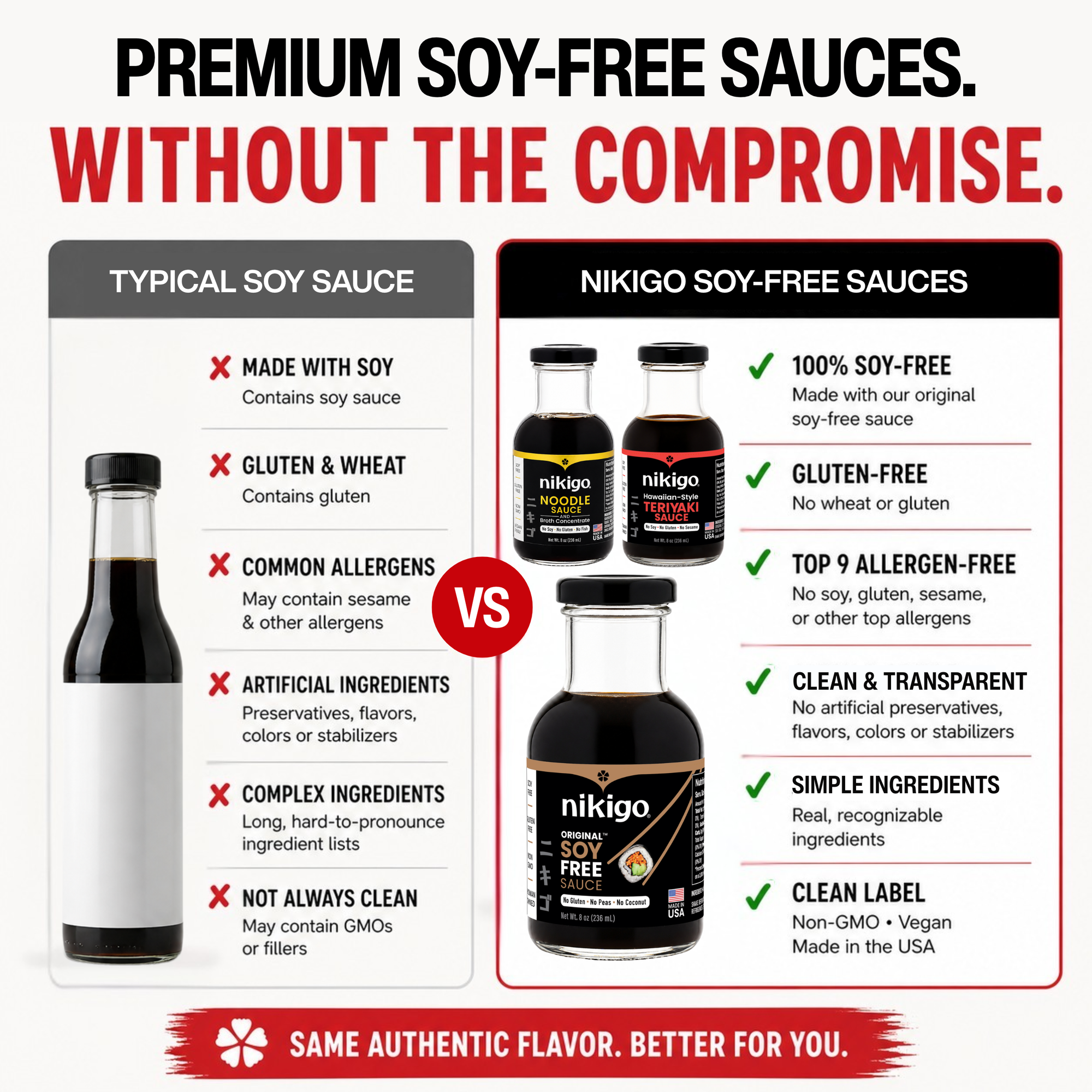 NIKIGO Soy Free Sauce Variety Pack - 3 Pack