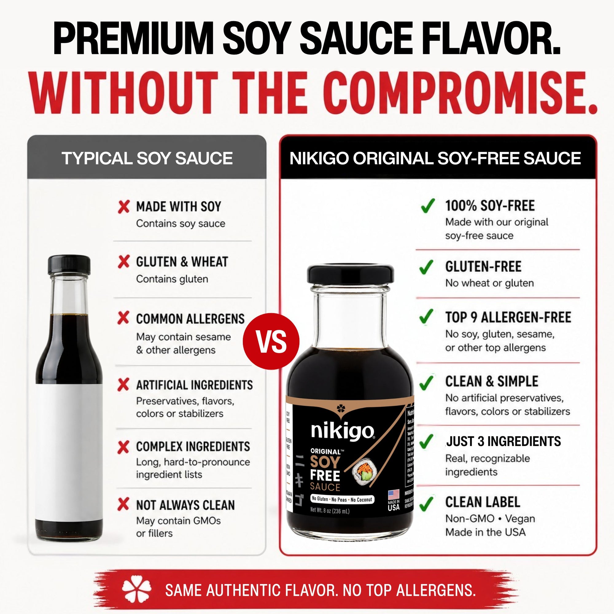 NIKIGO Original Soy Free Sauce - Top 9 Allergen Free