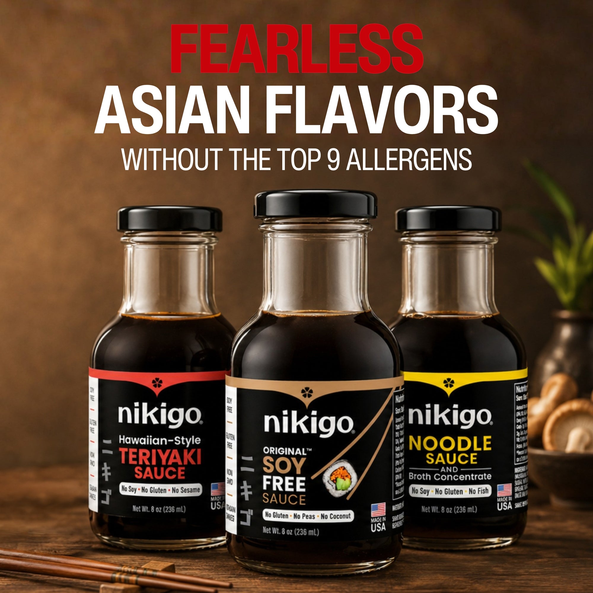 NIKIGO Original Soy Free Sauce - Top 9 Allergen Free - 2 Pack